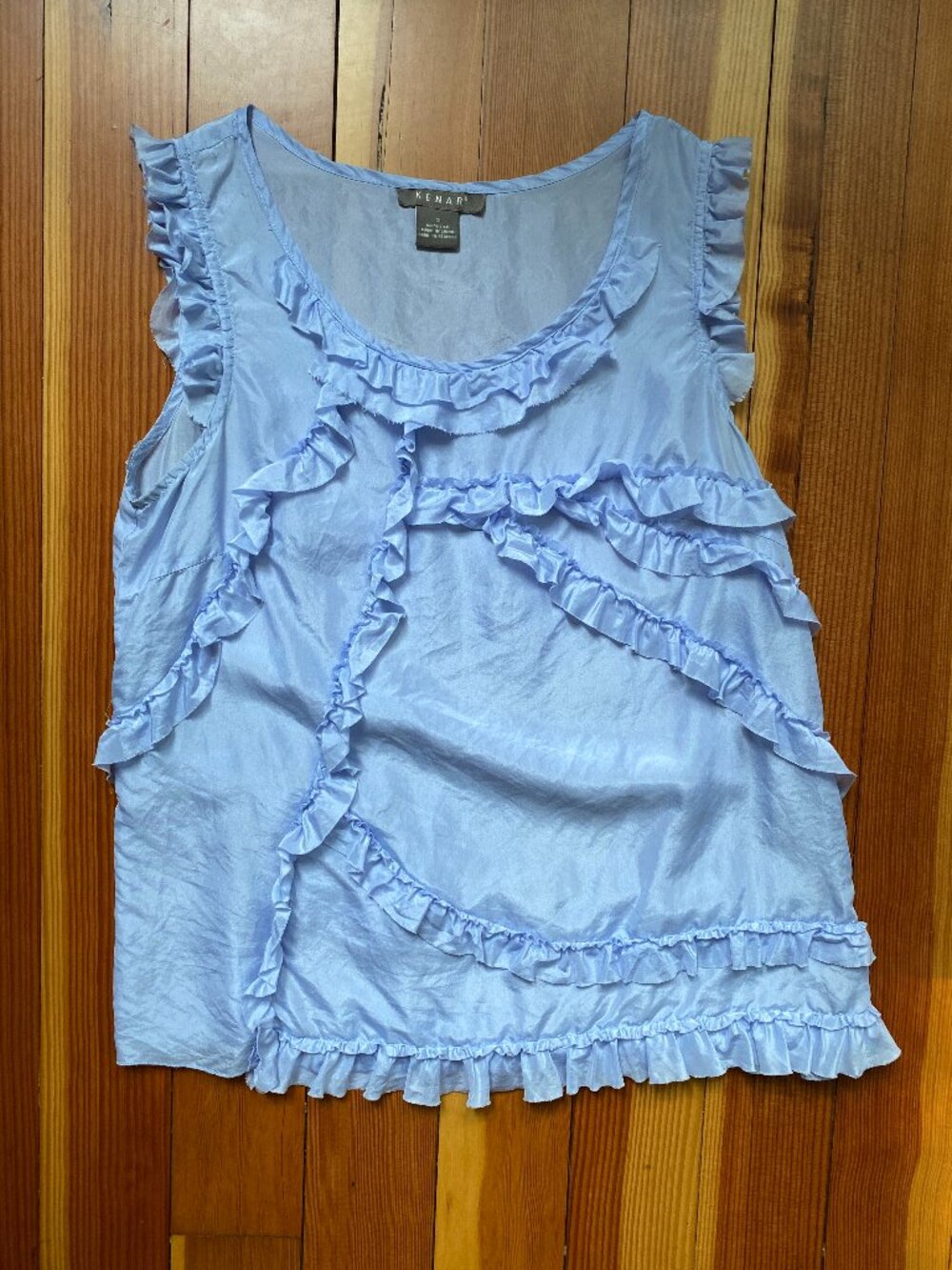 Kenar 100% Silk Tank in Light Blue - Size Small